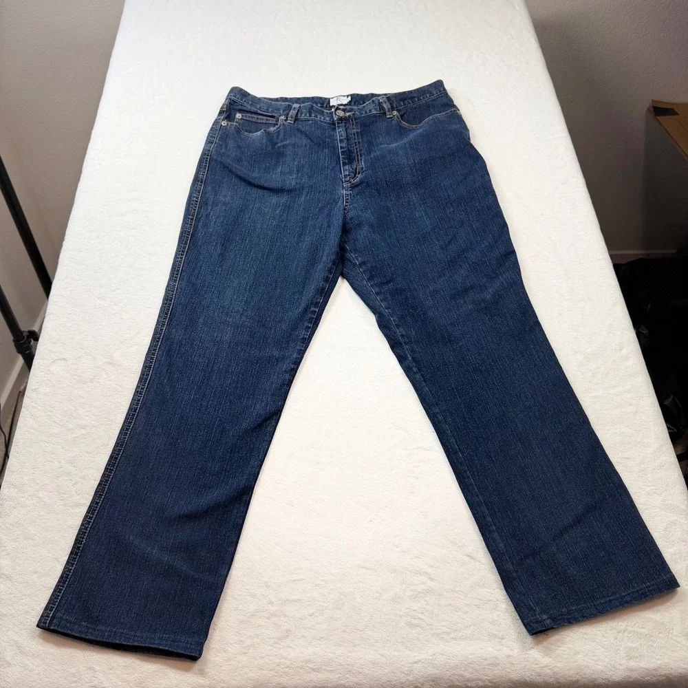 Calvin Klein Jeans Straight Leg Womens 16 Dark Blue Excellent Stretch‎ ZD15J198